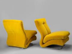 Vittorio Varo Vittorio Varo Cigno lounge chairs in yellow alpaca velvet Italy 1968 - 3938011