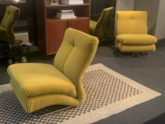 Vittorio Varo Vittorio Varo Cigno lounge chairs in yellow alpaca velvet Italy 1968 - 3938064