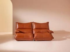 Vittorio Varo Vittorio Varo Pair of Leather Zinzolo Armchairs for Plan Interior Design Italy - 3473006
