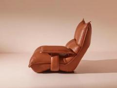 Vittorio Varo Vittorio Varo Pair of Leather Zinzolo Armchairs for Plan Interior Design Italy - 3473066