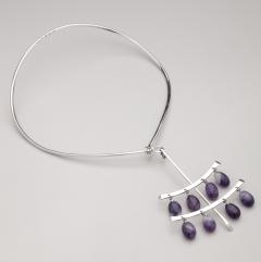 Viviana Torun Bulow Hube Georg Jensen Necklace with 8 Amethysts designer Torun - 3163167