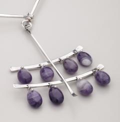 Viviana Torun Bulow Hube Georg Jensen Necklace with 8 Amethysts designer Torun - 3163168