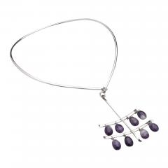 Viviana Torun Bulow Hube Georg Jensen Necklace with 8 Amethysts designer Torun - 3167400