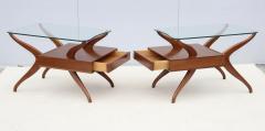 Vladimir Kagan 1960s Mid Century Modern Sculptural Side Tables With Floating Glass Top - 4748509
