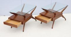 Vladimir Kagan 1960s Mid Century Modern Sculptural Side Tables With Floating Glass Top - 4748515