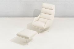 Vladimir Kagan Cosmos Lounge Chair and Ottoman in White Boucle - 2289567