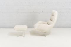 Vladimir Kagan Cosmos Lounge Chair and Ottoman in White Boucle - 2289568