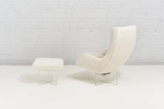 Vladimir Kagan Cosmos Lounge Chair and Ottoman in White Boucle - 2289569