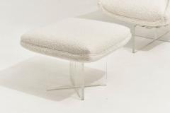 Vladimir Kagan Cosmos Lounge Chair and Ottoman in White Boucle - 2289570