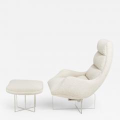 Vladimir Kagan Cosmos Lounge Chair and Ottoman in White Boucle - 2290321