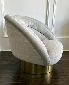 Vladimir Kagan Crescent Swivel Loung Chair Brass Base by Vladimir Kagan - 3499188