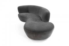 Vladimir Kagan Curved Sofa by Vladimir Kagan in Grey Mohair - 563219