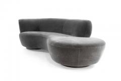 Vladimir Kagan Curved Sofa by Vladimir Kagan in Grey Mohair - 563223