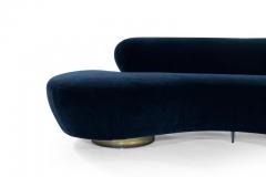 Vladimir Kagan Curved Sofa in Deep Blue Mohair by Vladimir Kagan - 666321