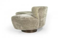 Vladimir Kagan Curved Sofa on Walnut Bases by Vladimir Kagan - 901001