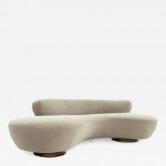 Vladimir Kagan Curved Sofa on Walnut Bases by Vladimir Kagan - 1012511