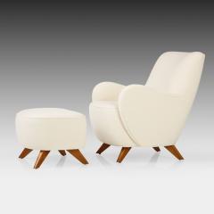 Vladimir Kagan Early Rare High Back Barrel Lounge Chair and Ottoman by Vladimir Kagan - 2434178