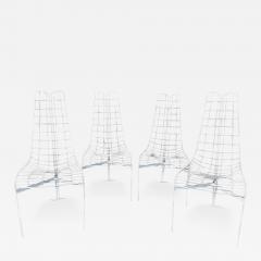 Vladimir Kagan FABULOUS SET OF 4 WHITE PAINTED STEAL CAPRICORN CHAIRS BY VLADIMIR KAGAN - 3025110
