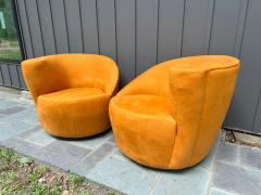 Vladimir Kagan Gorgeous Pair Vladimir Kagan Directional Swivel Nautilus Chair Mid Century - 4696907