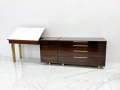 Vladimir Kagan Important Vladimir Kagan Rosewood Brass Dresser Desk Unit 1950s - 3176375