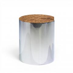 Vladimir Kagan Leon Rosen for Pace Style Mid Century Pac Man Chrome Drum Table - 4638620