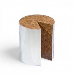 Vladimir Kagan Leon Rosen for Pace Style Mid Century Pac Man Chrome Drum Table - 4638625