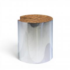 Vladimir Kagan Leon Rosen for Pace Style Mid Century Pac Man Chrome Drum Table - 4638626