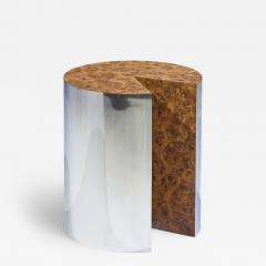 Vladimir Kagan Leon Rosen for Pace Style Mid Century Pac Man Chrome Drum Table - 4638833