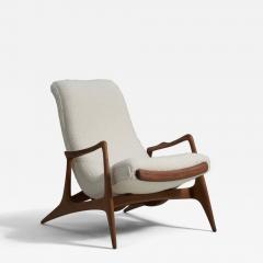 Vladimir Kagan Lounge Chair in Walnut for Kagan Dreyfuss Inc c 1950 - 4793429