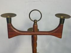 Vladimir Kagan MID CENTURY MODERNIST WALNUT BRASS 8 LIGHT CANDLESTICK IN THE MANNER OF KAGAN - 2471189