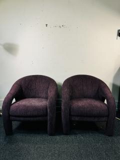Vladimir Kagan MODERN PURPLE FABRIC CURVED ARMCHAIRS BY VLADIMIR KAGAN - 4023738