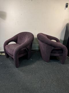Vladimir Kagan MODERN PURPLE FABRIC CURVED ARMCHAIRS BY VLADIMIR KAGAN - 4023741