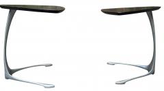 Vladimir Kagan MODERNIST ALUMINUM UNICORN SIDE TABLES IN THE MANNER OF VLADIMIR KAGAN - 4740227