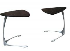 Vladimir Kagan MODERNIST ALUMINUM UNICORN SIDE TABLES IN THE MANNER OF VLADIMIR KAGAN - 4740229