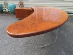 Vladimir Kagan Magnificent Rare Kidney Shaped Vladimir Kagan Burl Desk Credenza Mid Century - 4609241