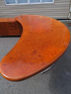Vladimir Kagan Magnificent Rare Kidney Shaped Vladimir Kagan Burl Desk Credenza Mid Century - 4609242