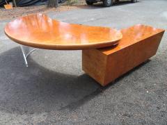 Vladimir Kagan Magnificent Rare Kidney Shaped Vladimir Kagan Burl Desk Credenza Mid Century - 4609244