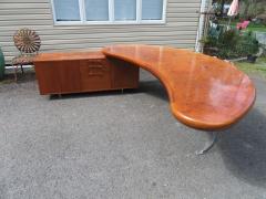 Vladimir Kagan Magnificent Rare Kidney Shaped Vladimir Kagan Burl Desk Credenza Mid Century - 4609245