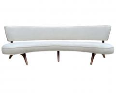 Vladimir Kagan Mid Century Modern Curved Sofa Floating Sofa by Vladimir Kagan in White Walnut - 2233806