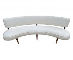 Vladimir Kagan Mid Century Modern Curved Sofa Floating Sofa by Vladimir Kagan in White Walnut - 2233811