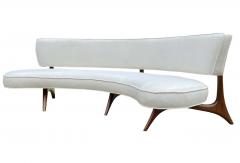 Vladimir Kagan Mid Century Modern Curved Sofa Floating Sofa by Vladimir Kagan in White Walnut - 2233817