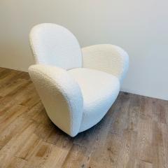 Vladimir Kagan Mid Century Modern Kagan Style Swivel Lounge Chair Michael Wolk Boucle - 3094892