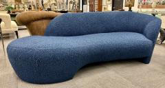 Vladimir Kagan Mid Century Modern Style Organic Form Kidney Shaped Cloud Sofa Blue Boucle - 2897968