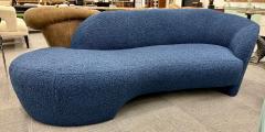 Vladimir Kagan Mid Century Modern Style Organic Form Kidney Shaped Cloud Sofa Blue Boucle - 2897969