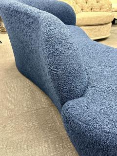 Vladimir Kagan Mid Century Modern Style Organic Form Kidney Shaped Cloud Sofa Blue Boucle - 2897976