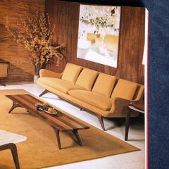 Vladimir Kagan Mid Century Smoked Sapphire Velvet Sculptural Supported Sofa by Vladimir Kagan - 4465778