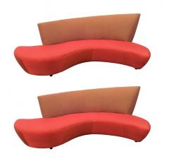 Vladimir Kagan Midcentury Pair of Curved Serpentine Bilboa Sofas by Vladimir Kagan for Preview - 1946044