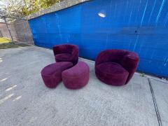 Vladimir Kagan Pair Of Vladimir Kagan Nautilus Chairs And Ottomans - 4436688
