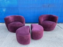 Vladimir Kagan Pair Of Vladimir Kagan Nautilus Chairs And Ottomans - 4436711