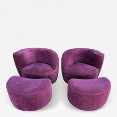 Vladimir Kagan Pair Of Vladimir Kagan Nautilus Chairs And Ottomans - 4440196